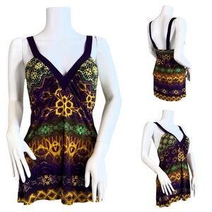 Cosabella Purple Print Tank Top SZ L $103